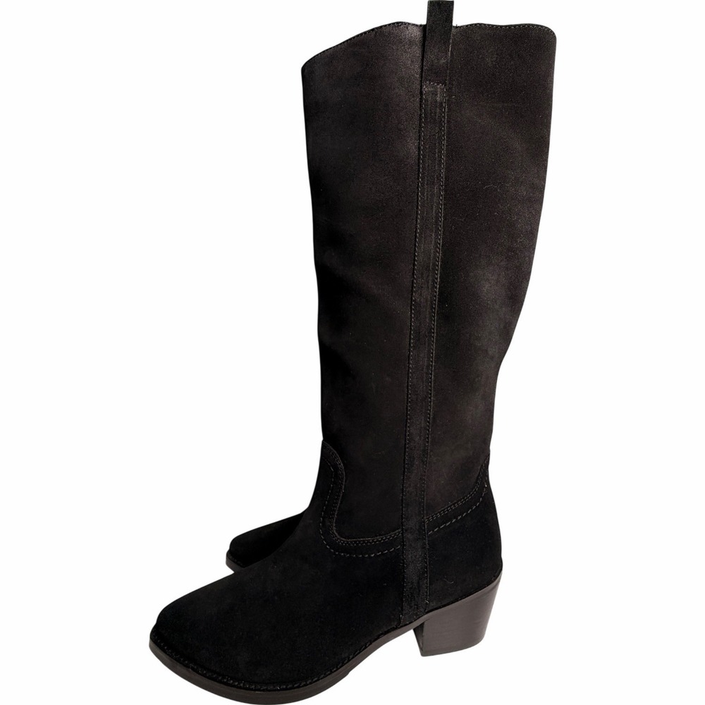 Vintage Foundry Co Amanda Tall Black Suede Western Boots Size 8 - Picture 8 of 14